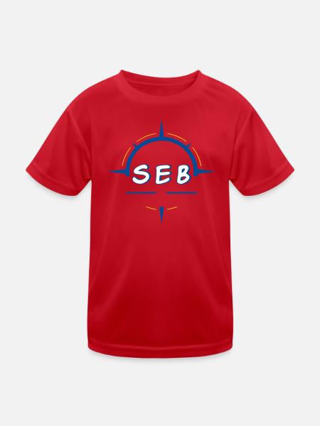 Seb - Kids Functional T-Shirt - red - Front