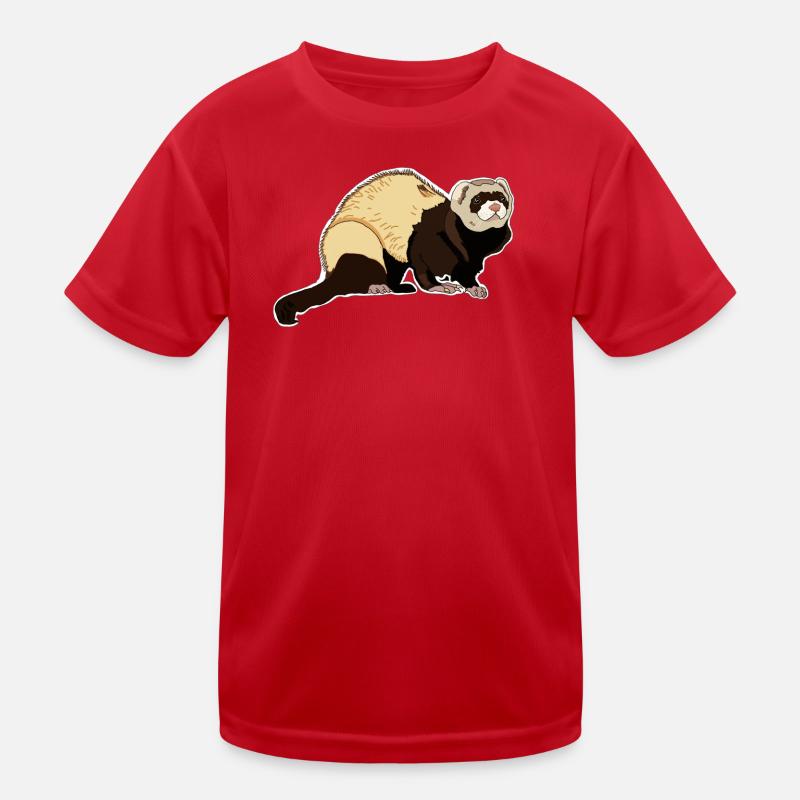 Frettchen - Kinder Funktions-T-Shirt - Rot