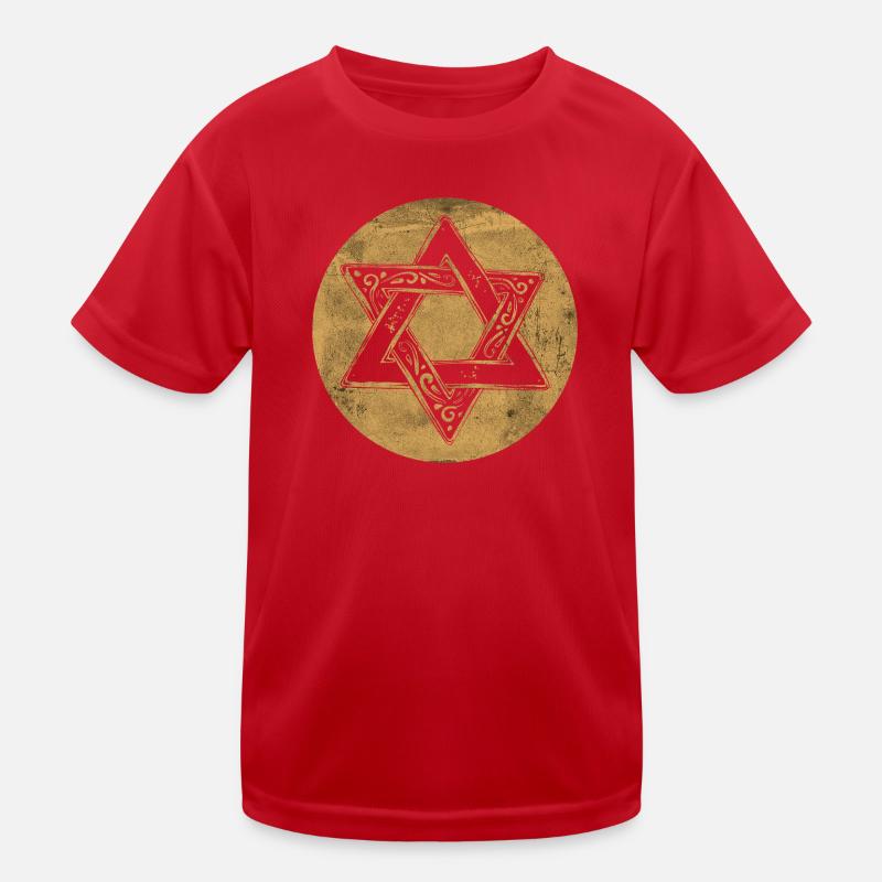 Étoile de David ornée en cercle doré T-shirt sport Enfant