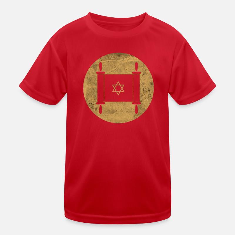 Torah scroll in a golden circle Kids Functional T-Shirt