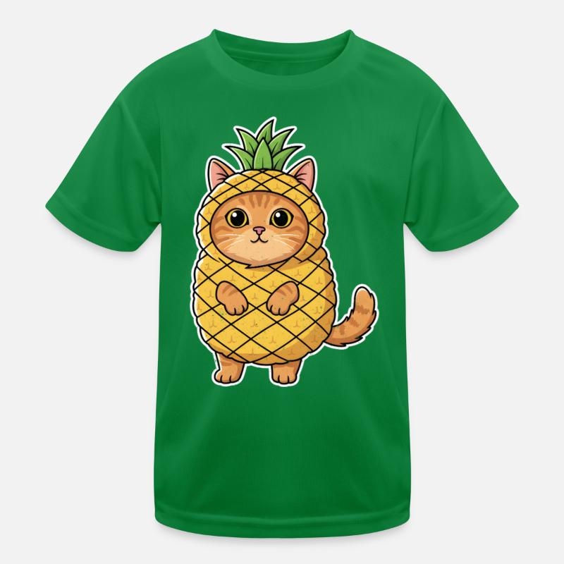 Ananas-Katze Kinder Funktions-T-Shirt