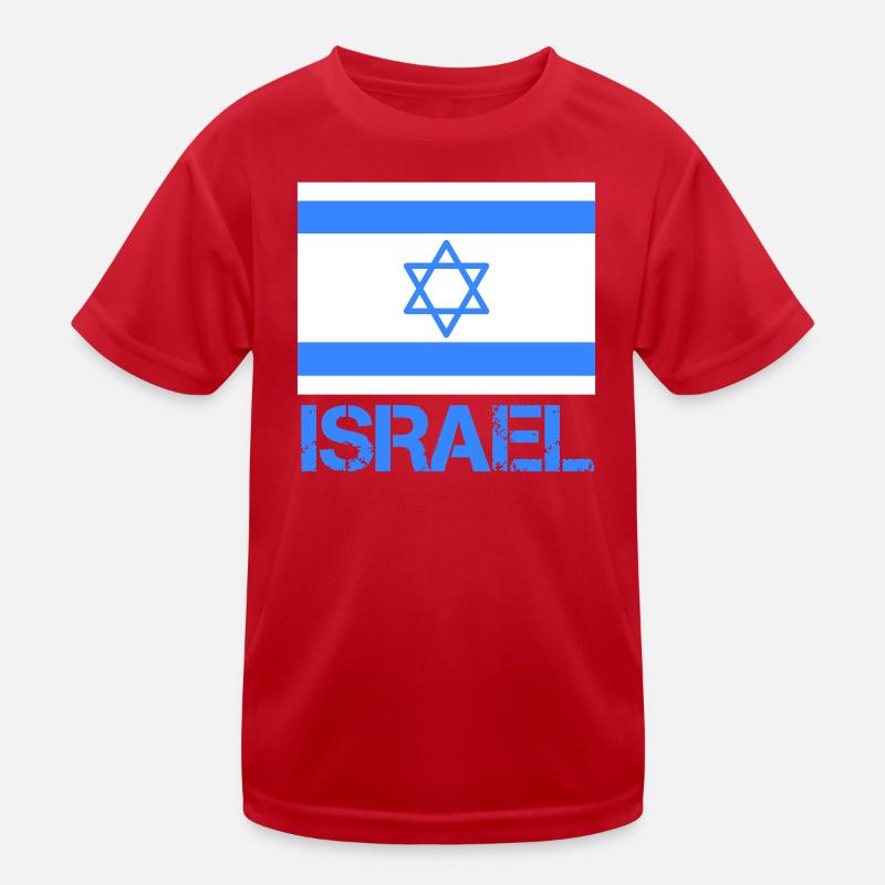 Flagge Israels mit Davidstern Kinder Funktions-T-Shirt
