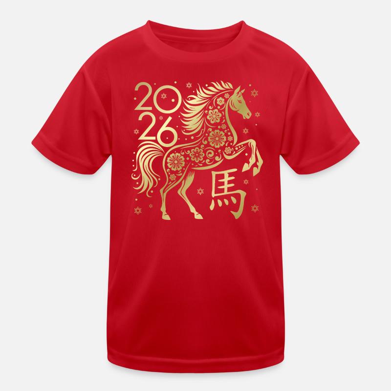 Nouvel an chinois du cheval 2026 T-shirt sport Enfant