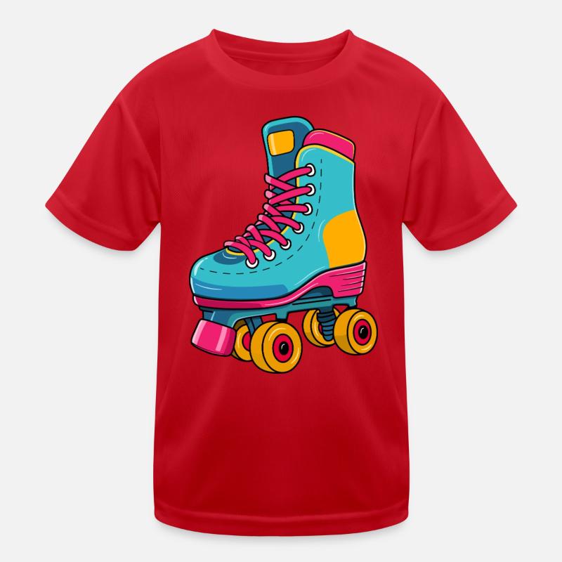 Retro Rollschuh – Bunt & Kultig Kinder Funktions-T-Shirt