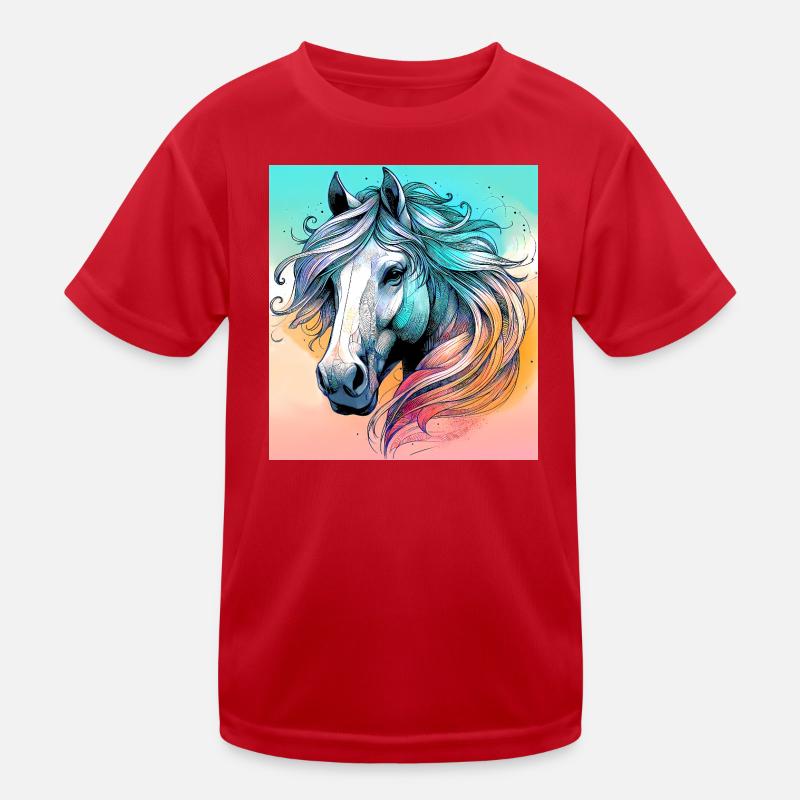 Pferd Kinder Funktions-T-Shirt