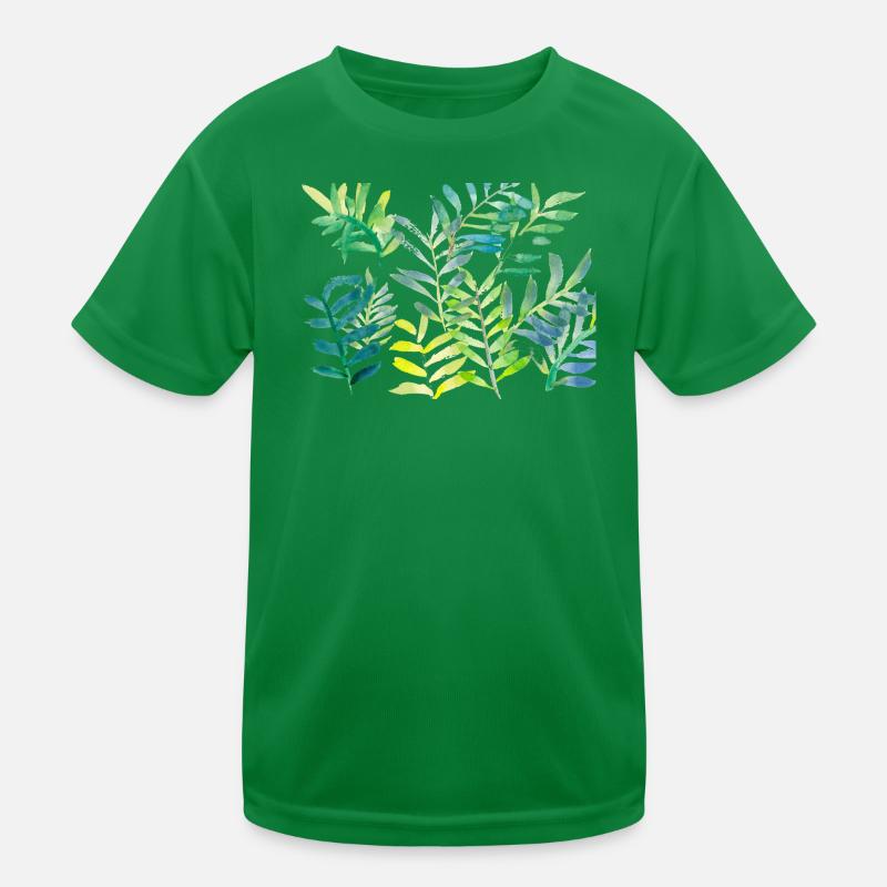 Wasserfarbene Blattzweige Kinder Funktions-T-Shirt