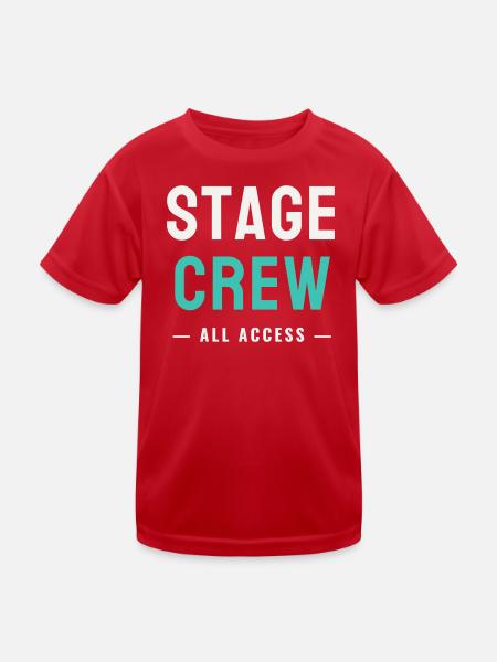 Stage Crew All Access Bühne Team Staff Konzert - Kinder Funktions-T-Shirt - Rot - Vorne
