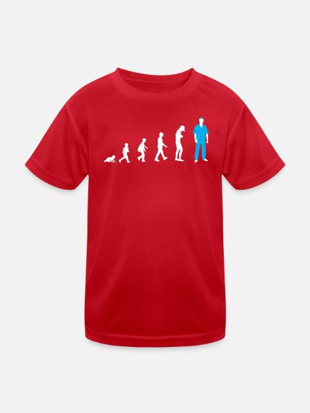 Entwicklung vom Baby zum Krankenpfleger - Kinder Funktions-T-Shirt - Rot - Vorne