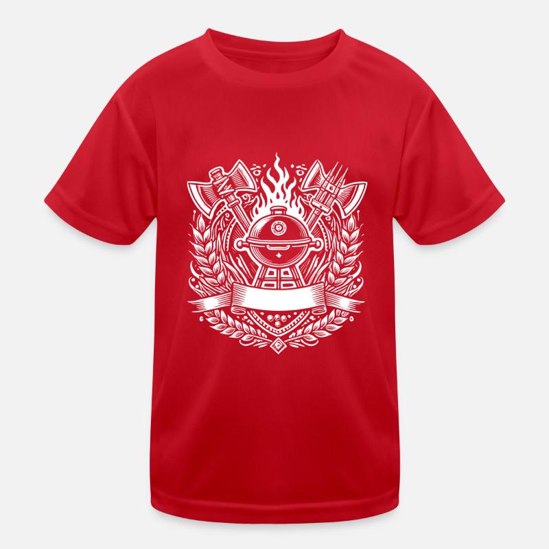 Grill BBQ Logo Kids Functional T-Shirt