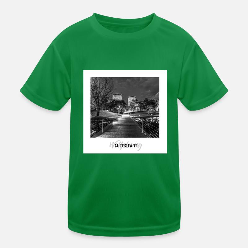 Wolfsburg bei Nacht Kinder Funktions-T-Shirt