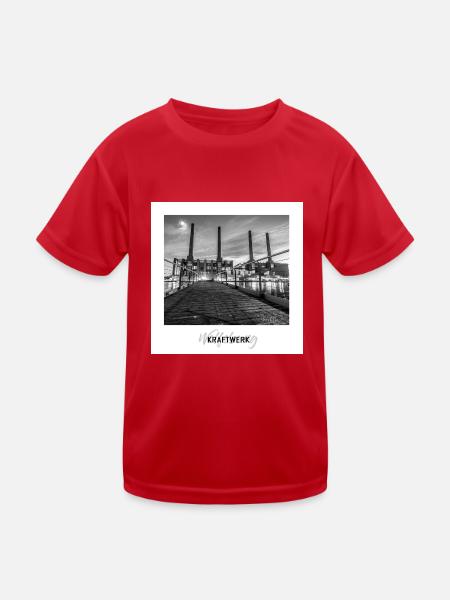 Wolfsburg Kraftwerk - Kinder Funktions-T-Shirt - Rot - Vorne