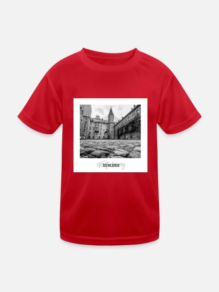 Schloss Wolfsburg - Kinder Funktions-T-Shirt - Rot - Vorne