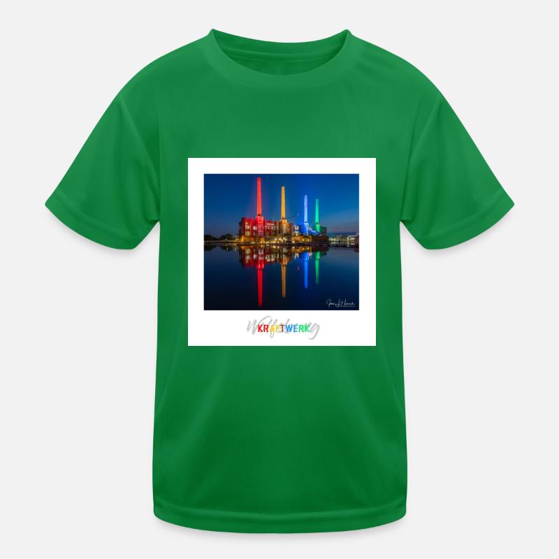 Buntes Kraftwerk Wolfsburg Kinder Funktions-T-Shirt