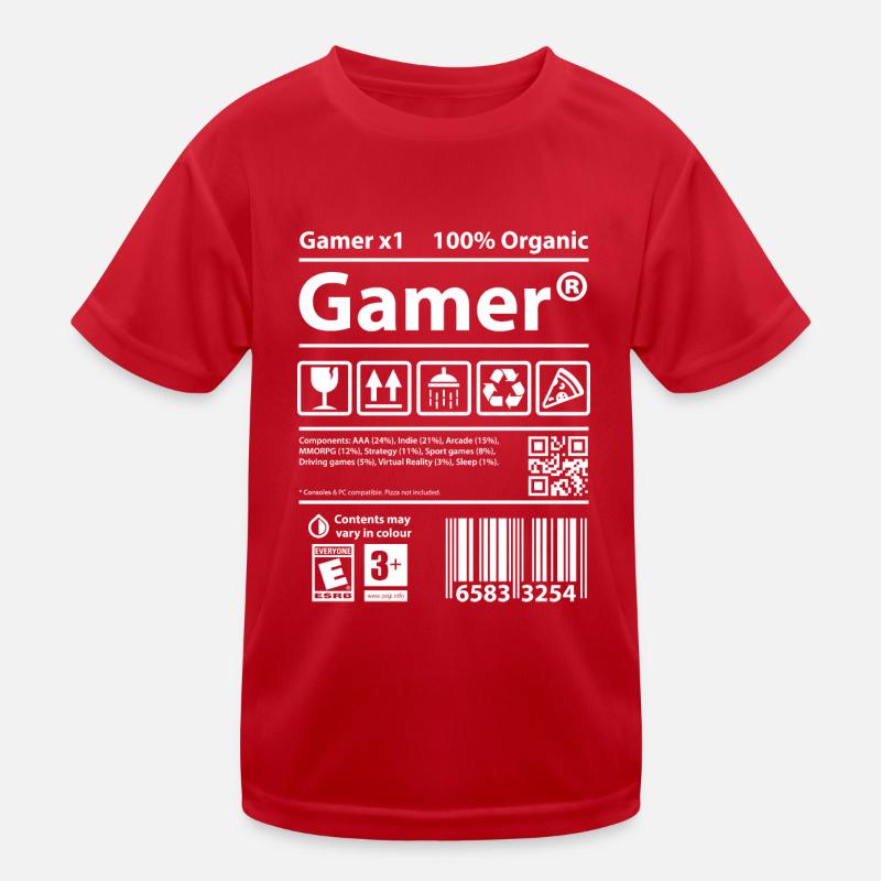 Gamer barcode V2 Kinder Funktions-T-Shirt