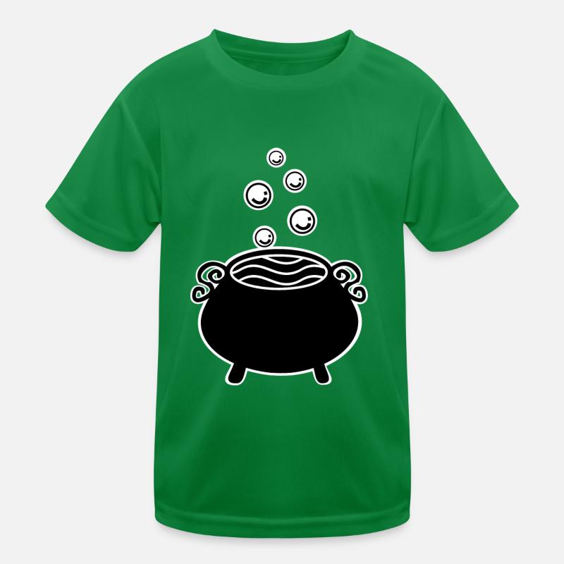 bubbling witch's cauldron black white Kids Functional T-Shirt