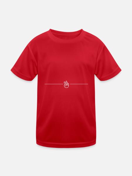 peace - Kinder Funktions-T-Shirt - Rot - Vorne