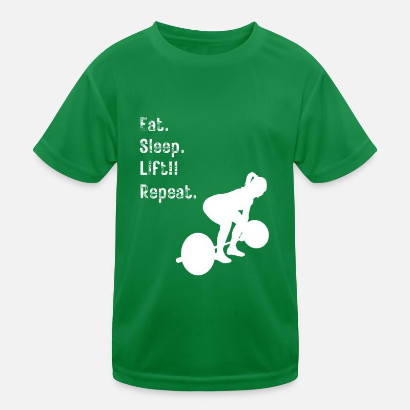 Barre Femmes - Manger. Dormir. Lever!! Répéter. T-shirt sport Enfant