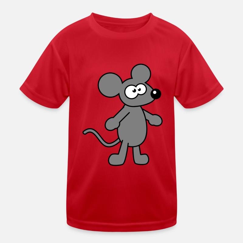 Maus Mäuschen Süße Kleine Ratte Nager Lustig Comic - Kinder Funktions-T-Shirt - Rot