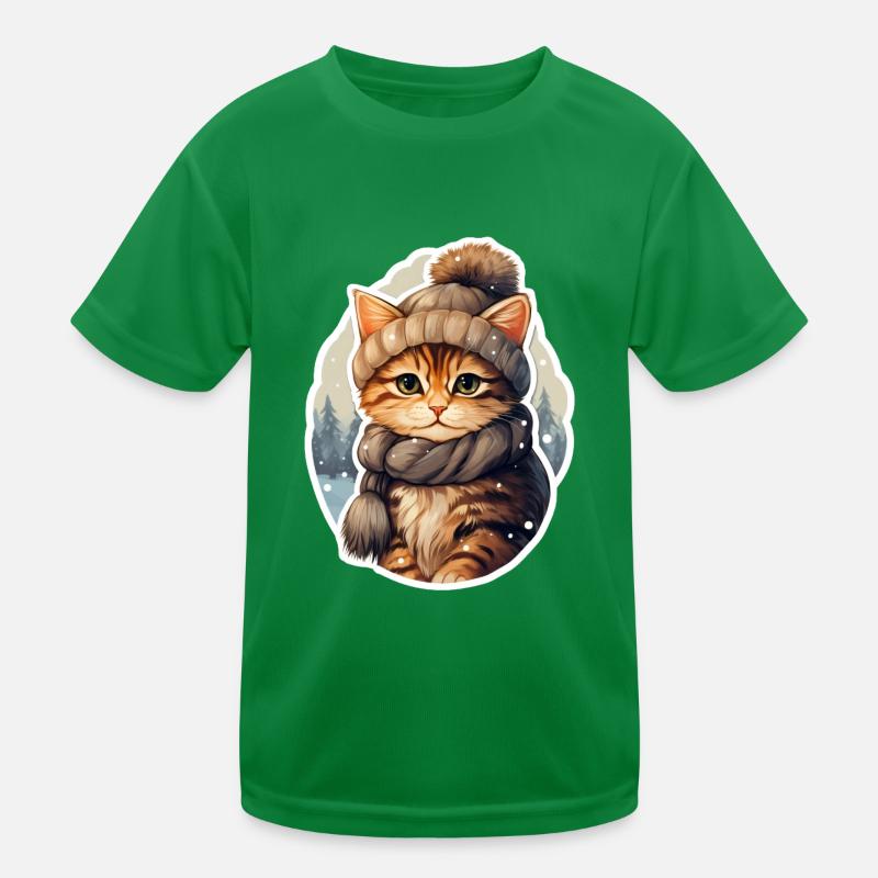 Chat en hiver T-shirt sport Enfant