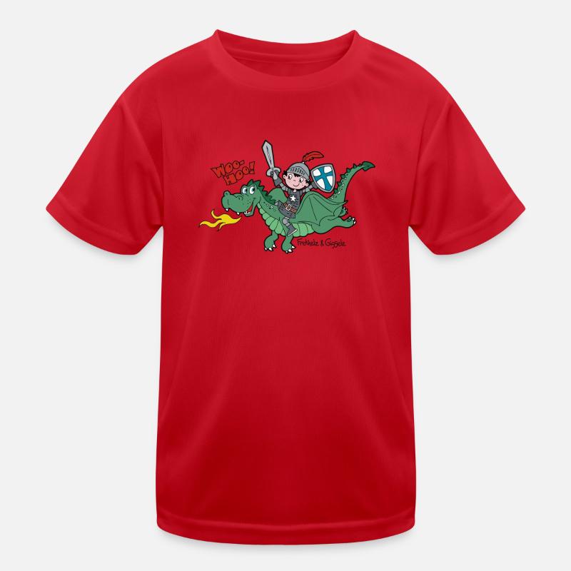 Kleiner Ritter und sein Freund, der Drache Kinder Funktions-T-Shirt