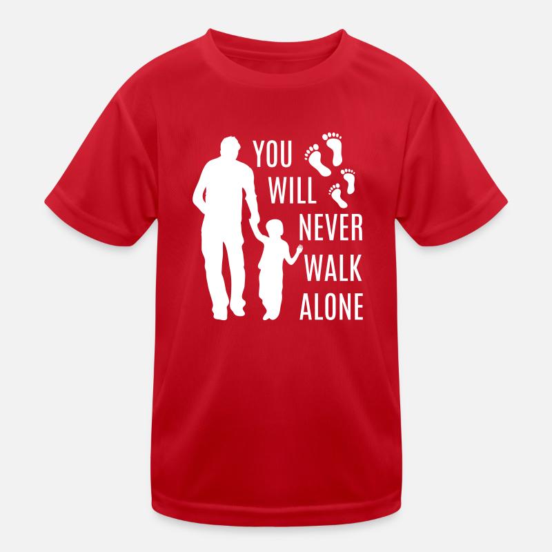 Vater und Sohn Papa Kind Dad Junge Fußabdruck Fun Kinder Funktions-T-Shirt