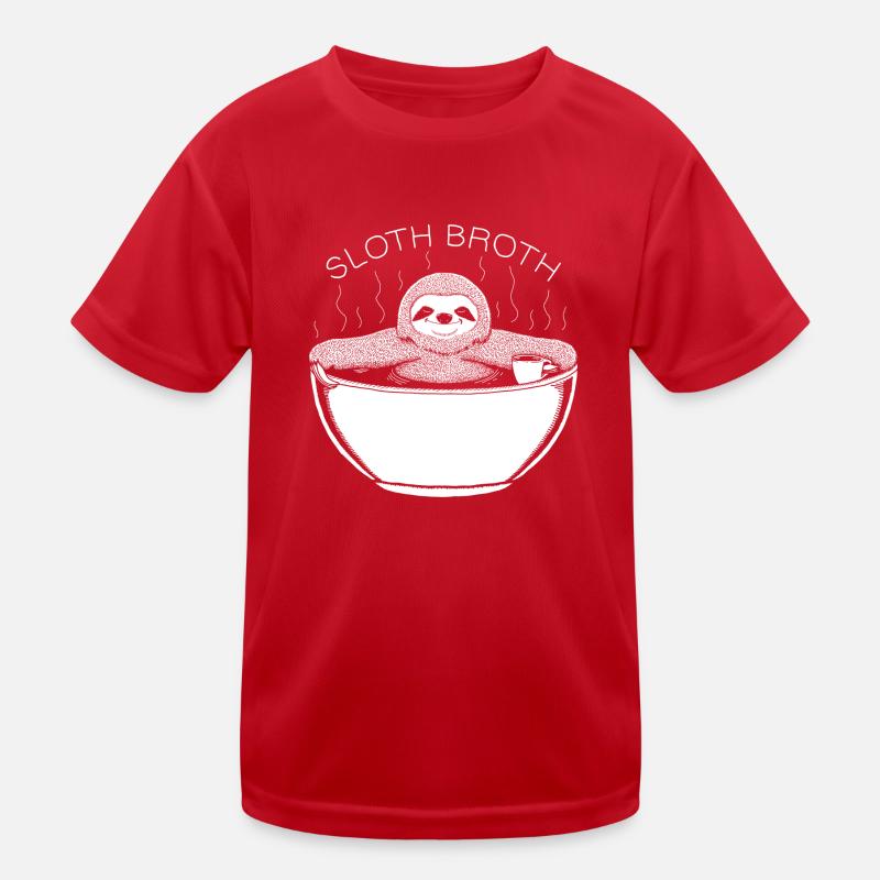 Sloth Broth White Kids Functional T-Shirt