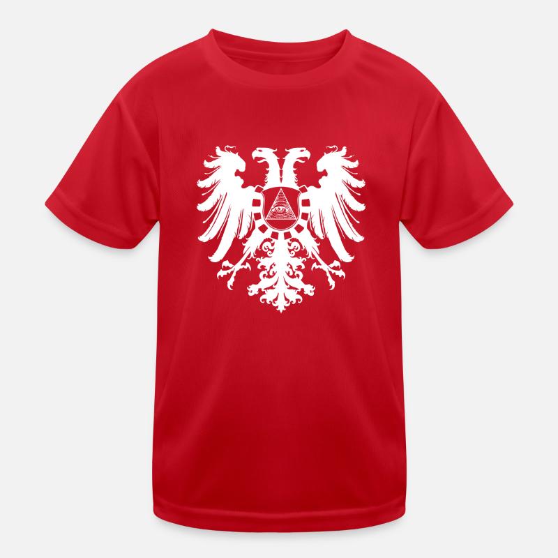 White Illuminati Eagle Kids Functional T-Shirt