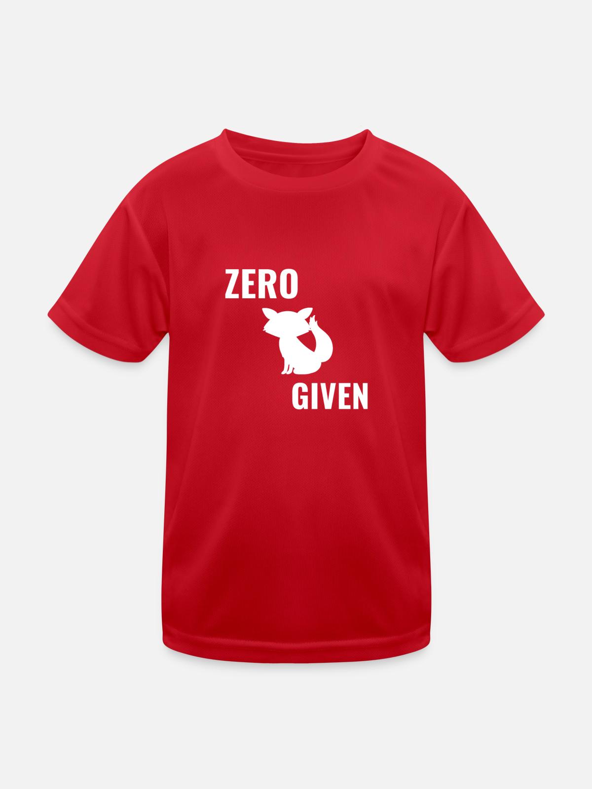Zero fox given - Kinder Funktions-T-Shirt - Rot - Vorne