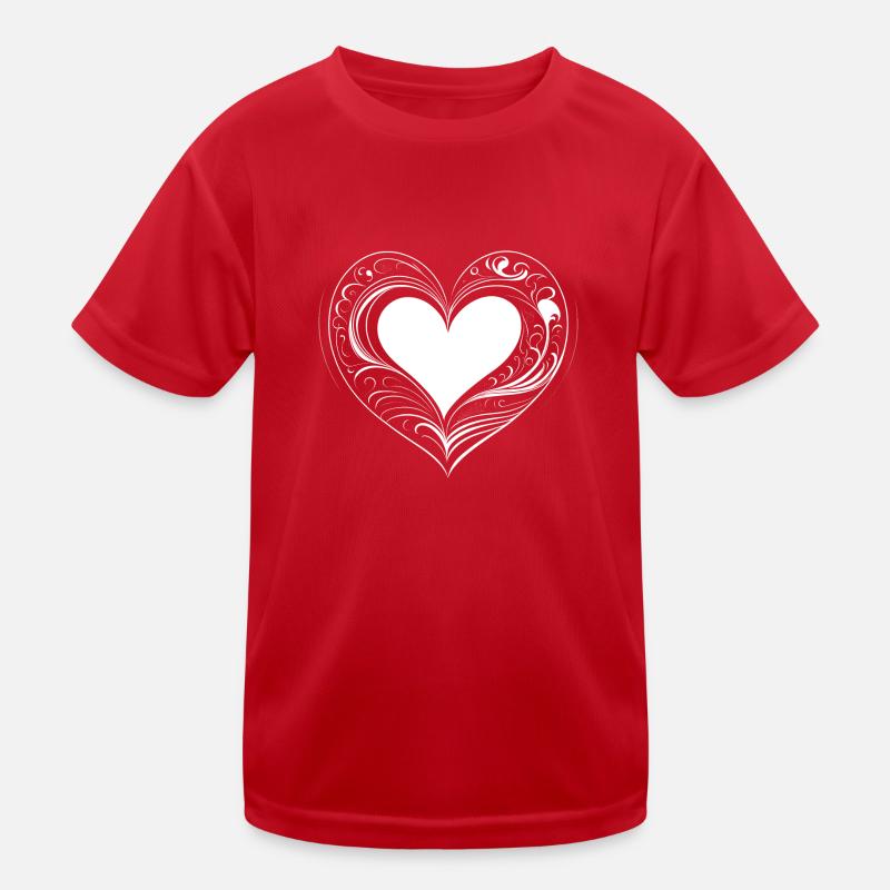 Coeur blanc T-shirt sport Enfant