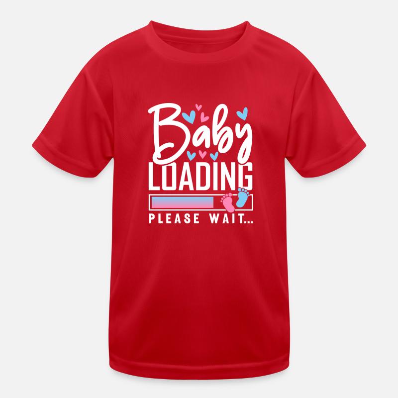 Baby Loading Please Wait - Kinder Funktions-T-Shirt - Rot