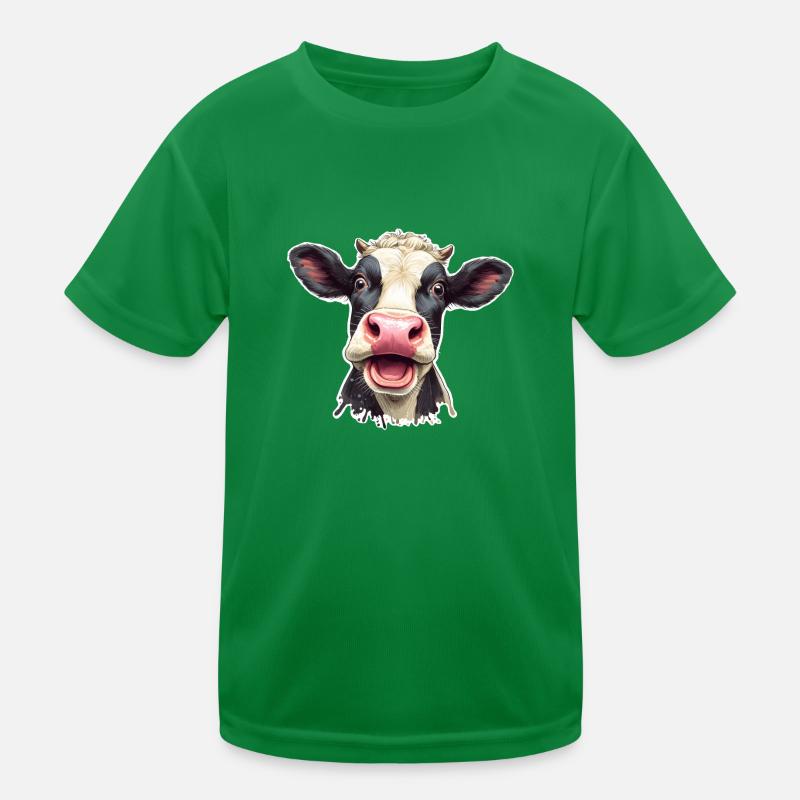 Cow frightened Kids Functional T-Shirt