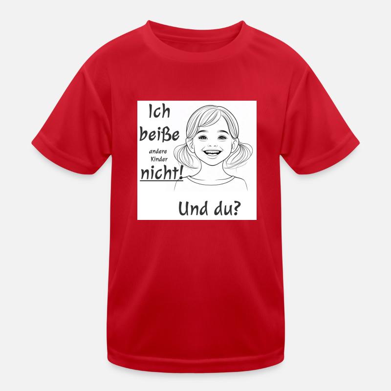 Ich beiße nicht - Mädchen-Motiv Kinder Funktions-T-Shirt