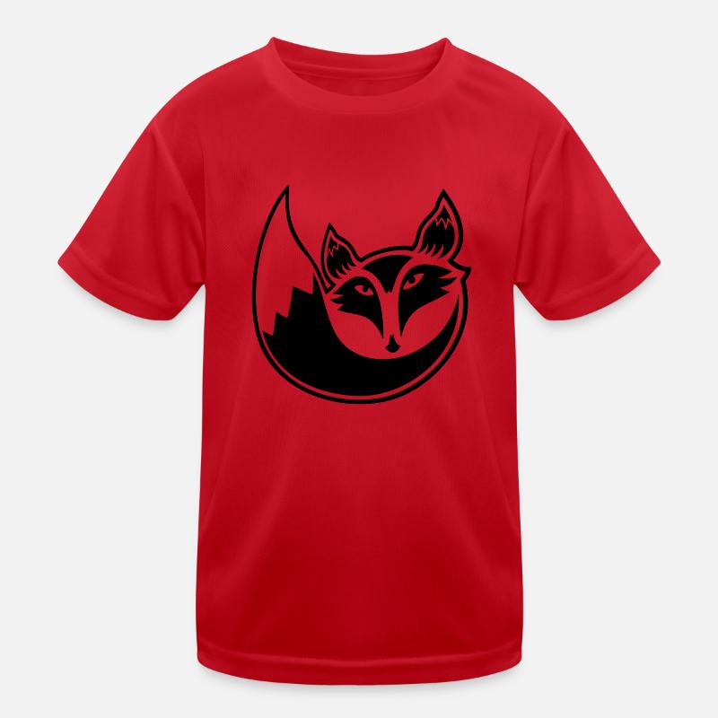 Fuchs Rotfuchs Wildes Wald Tier Cool Logo Symbol Kinder Funktions-T-Shirt