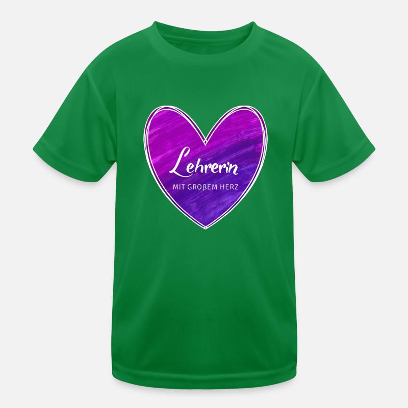 Lehrerin mit großem Herz Kinder Funktions-T-Shirt