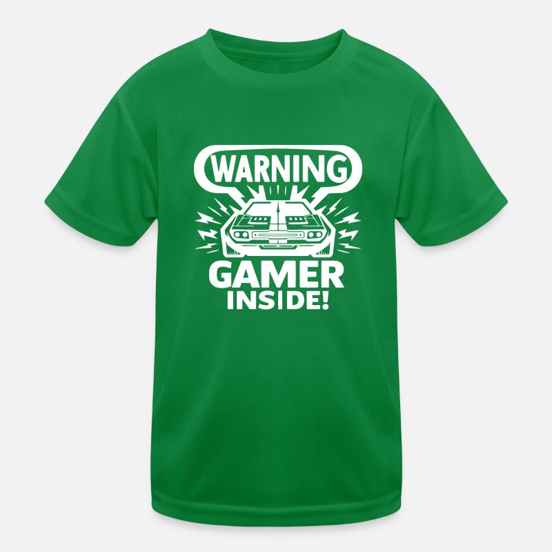 Warnung Gamer Inside Kinder Funktions-T-Shirt
