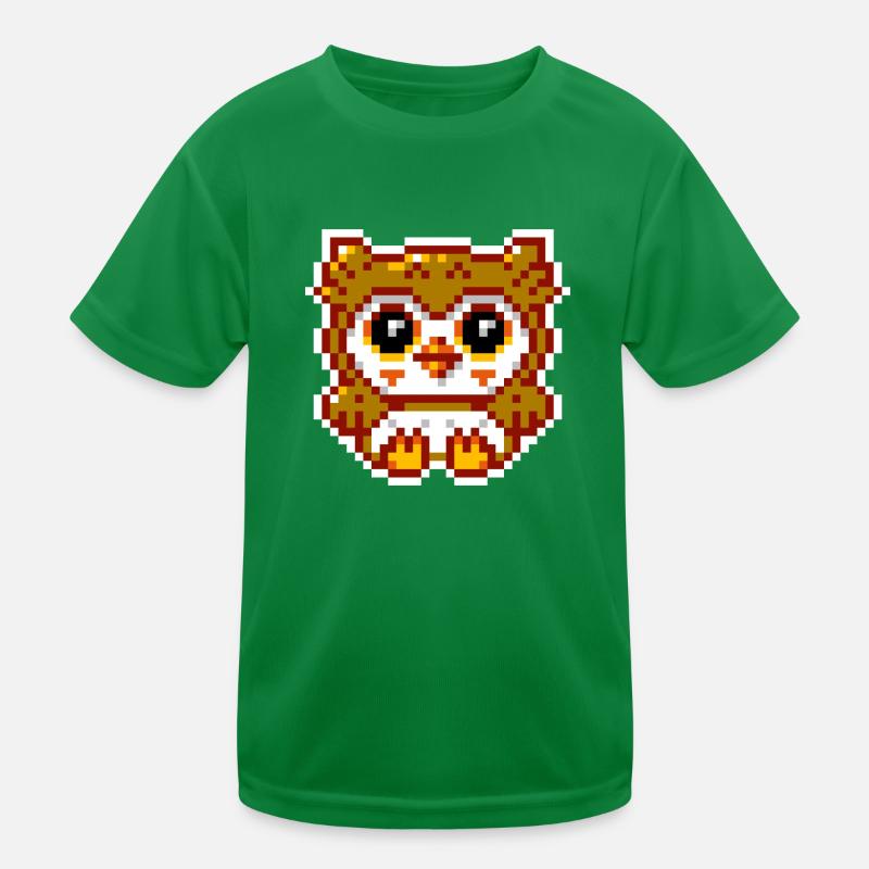8bit Eule Kinder Funktions-T-Shirt