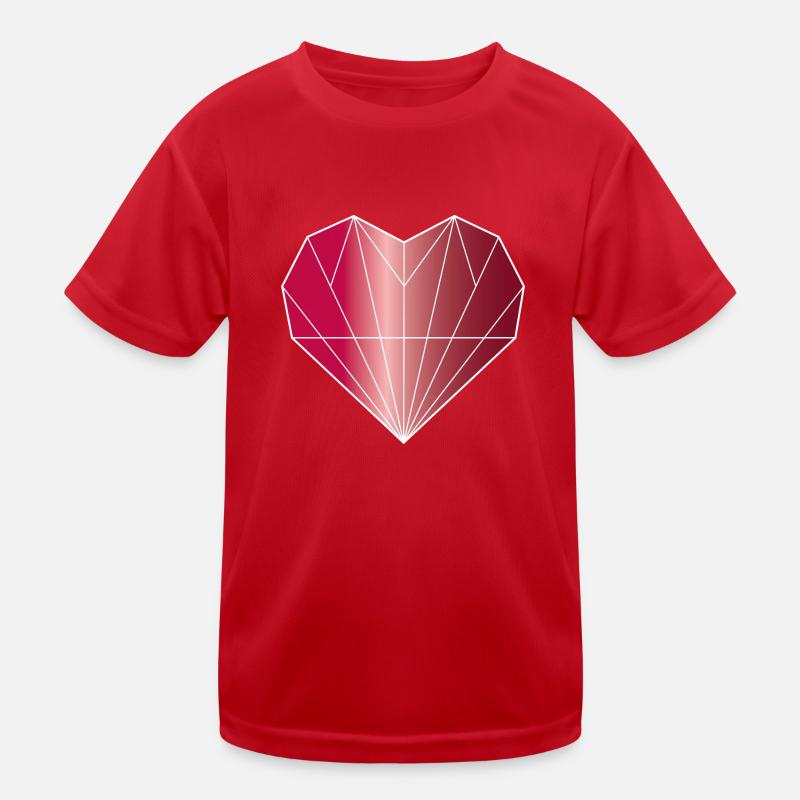 Heart Diamond Ruby Red - Kids Functional T-Shirt - red