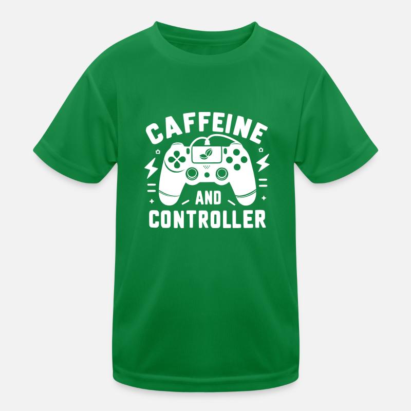 Koffein und Controller Kinder Funktions-T-Shirt