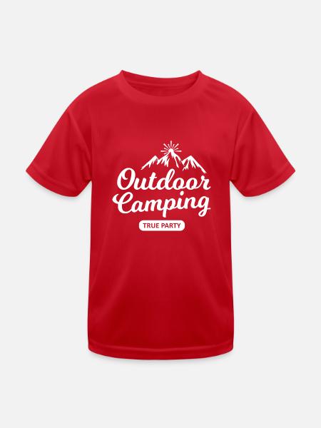 Adventure Travel Hiking Mountain - Kinder Funktions-T-Shirt - Rot - Vorne