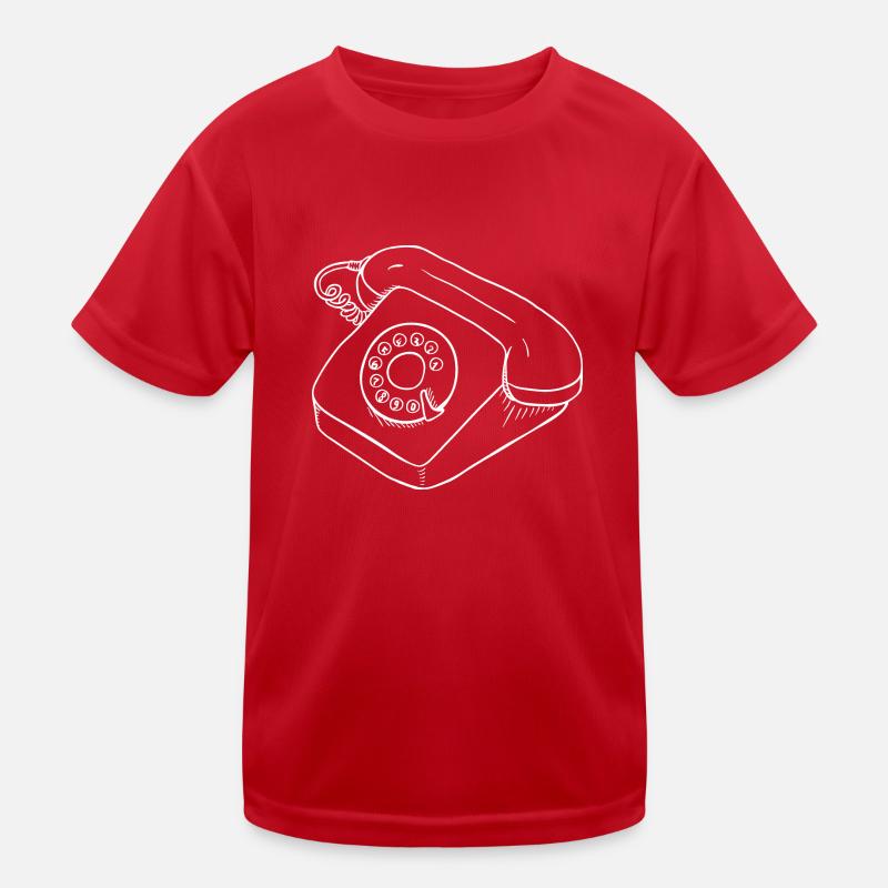 Retro Telefon Wählscheibe Hörer Kinder Funktions-T-Shirt
