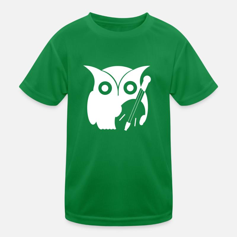 Eule mit Instrument Kinder Funktions-T-Shirt