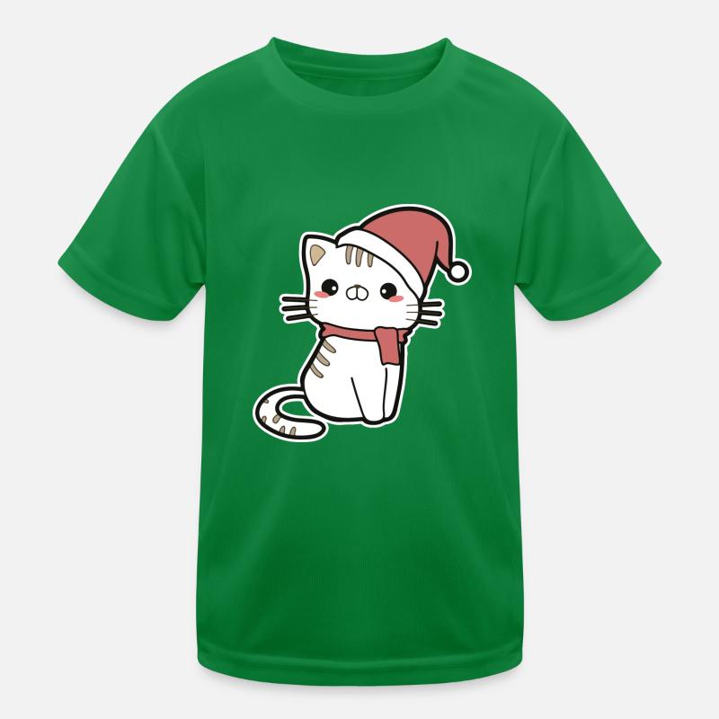 Chat Noël T-shirt sport Enfant