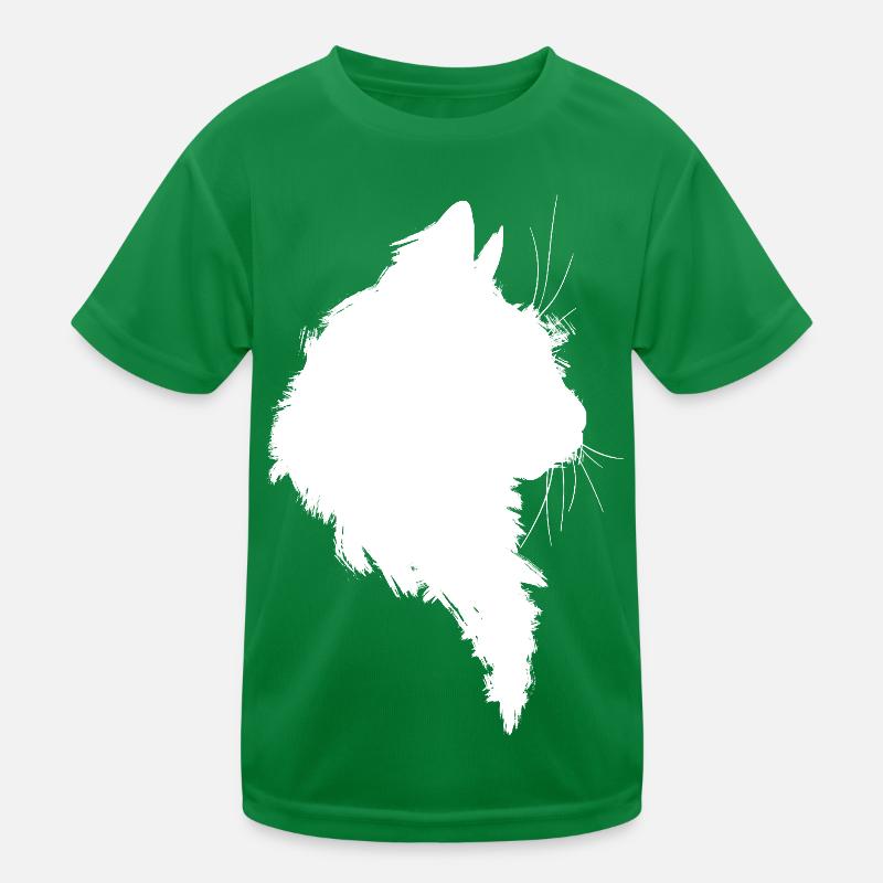 Shadow silhouette cat white paint Kids Functional T-Shirt