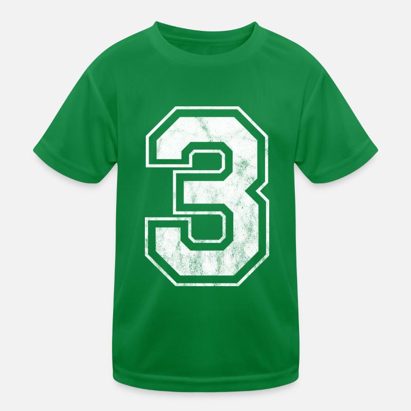 Nummer 3 Kinder Funktions-T-Shirt