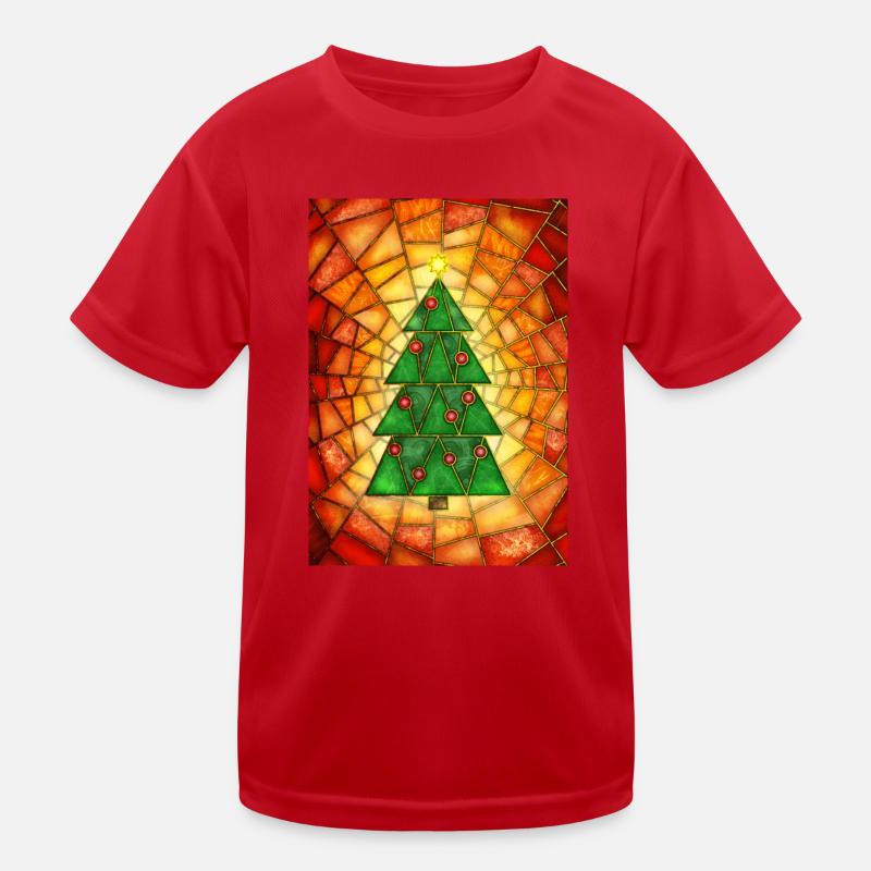 Weihnachtsbaum im Tiffany Stil Kinder Funktions-T-Shirt