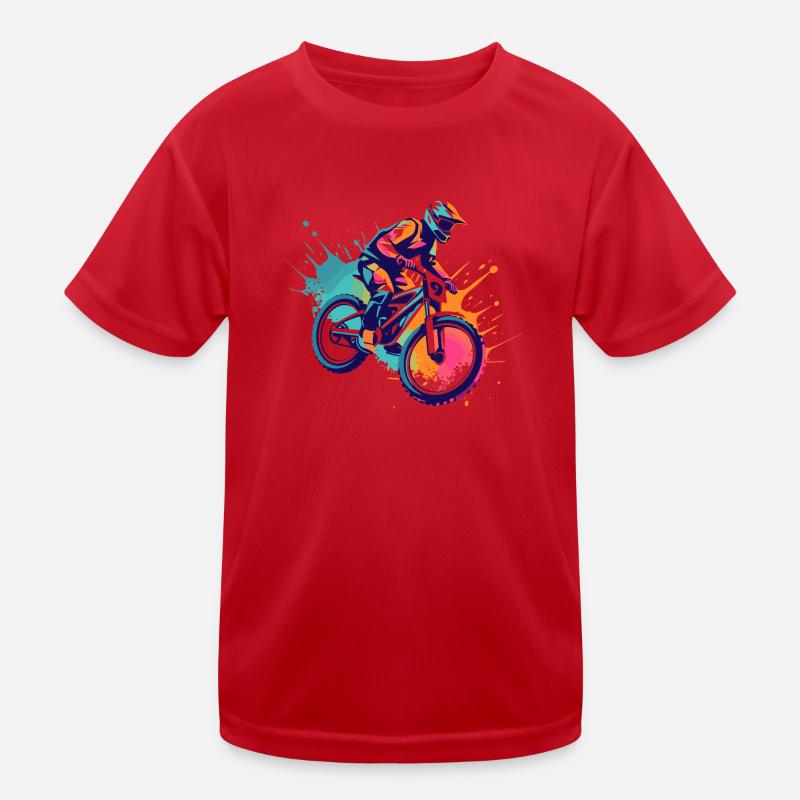 Mountainbikedesign Kinder Funktions-T-Shirt