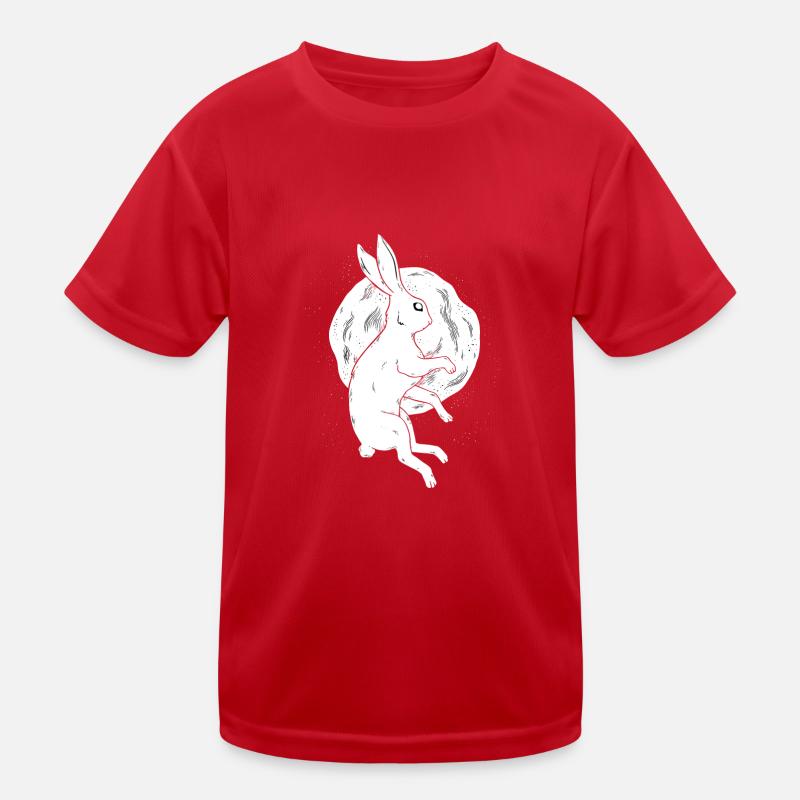 Hase und Mond Tshirt Kinder Funktions-T-Shirt