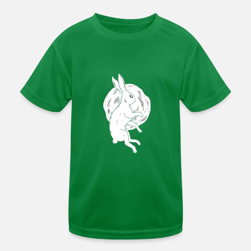Hase und Mond Tshirt Kinder Funktions-T-Shirt