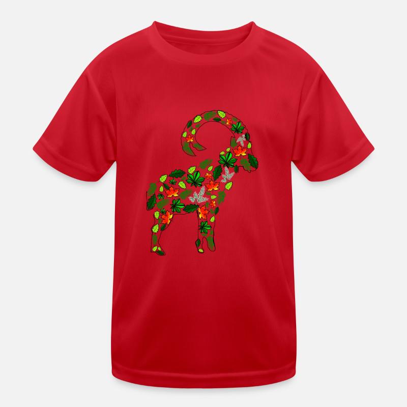 Steinbock-Blätter Kinder Funktions-T-Shirt