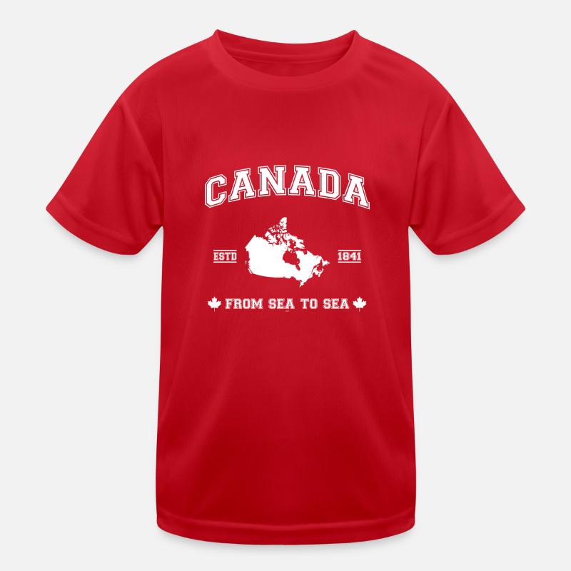 Canada map - Kinder Funktions-T-Shirt - Rot